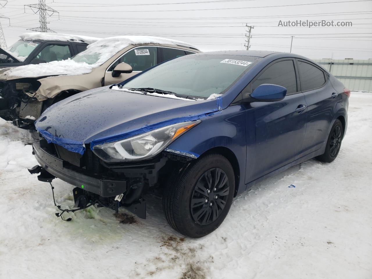 2016 Hyundai Elantra Se Синий vin: 5NPDH4AE7GH715432