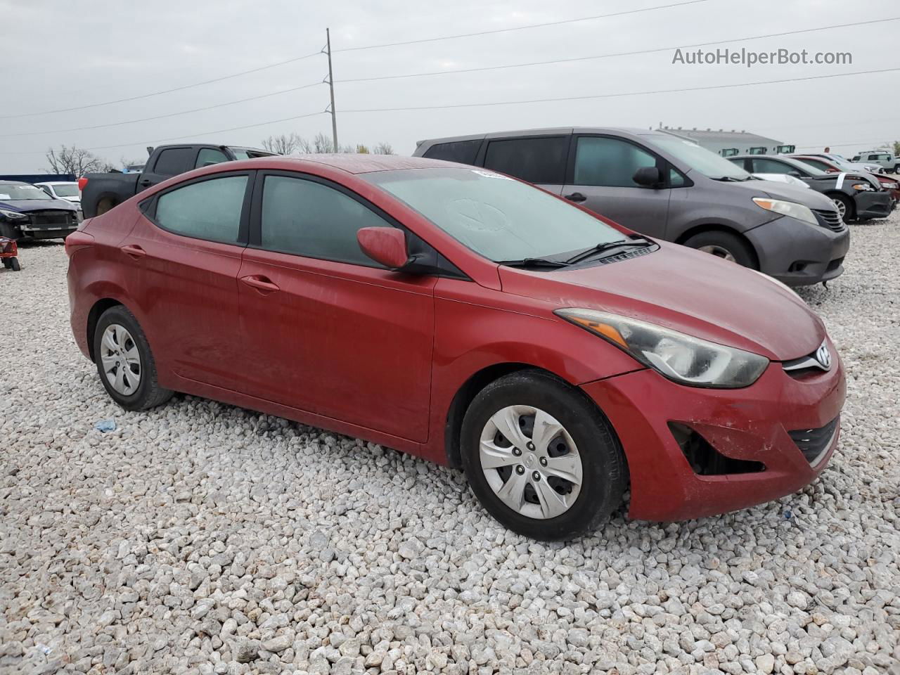 2016 Hyundai Elantra Se Red vin: 5NPDH4AE7GH742839