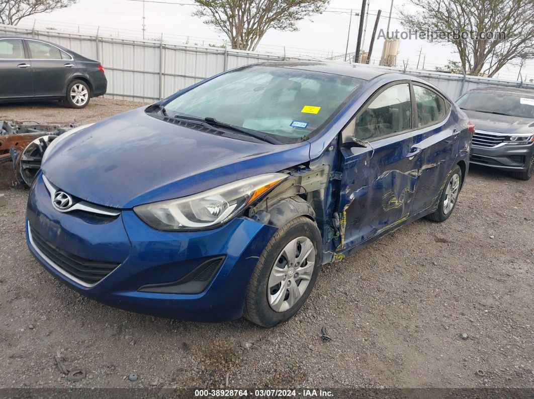 2016 Hyundai Elantra Se Blue vin: 5NPDH4AE7GH749015