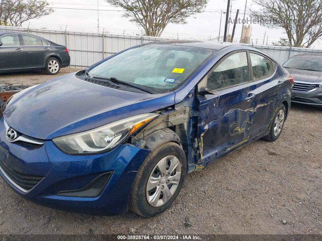 2016 Hyundai Elantra Se Синий vin: 5NPDH4AE7GH749015