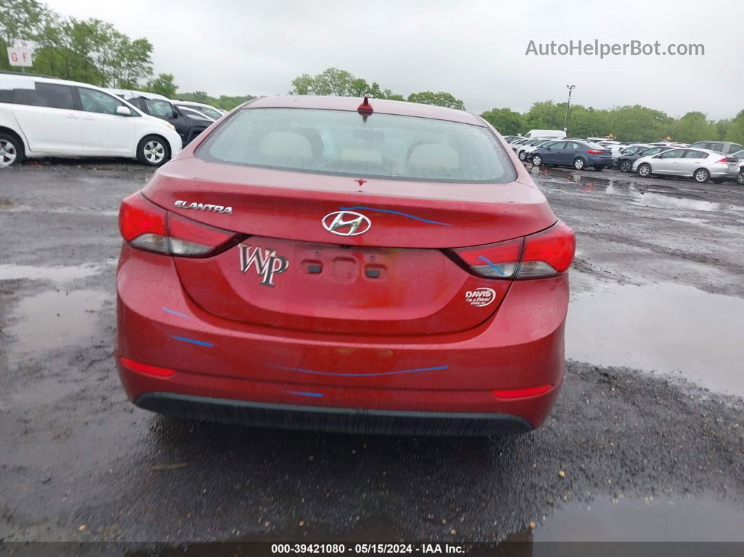 2016 Hyundai Elantra Value Edition Red vin: 5NPDH4AE7GH768597