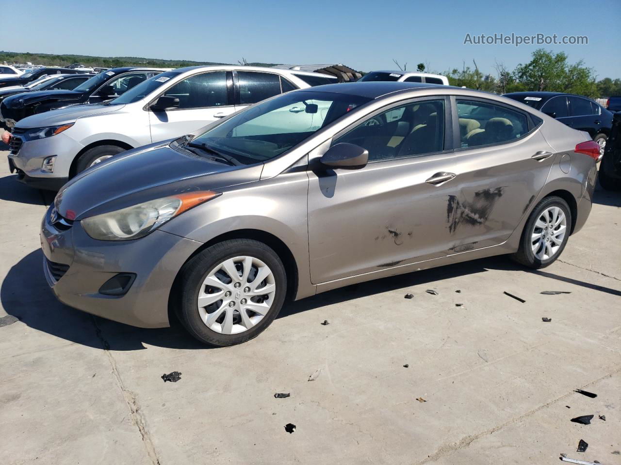 2011 Hyundai Elantra Gls Beige vin: 5NPDH4AE8BH007716