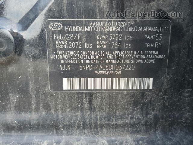 2011 Hyundai Elantra Gls Черный vin: 5NPDH4AE8BH037220