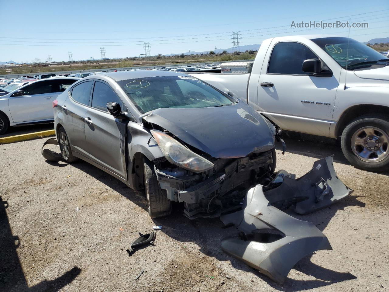 2011 Hyundai Elantra Gls Charcoal vin: 5NPDH4AE8BH056169