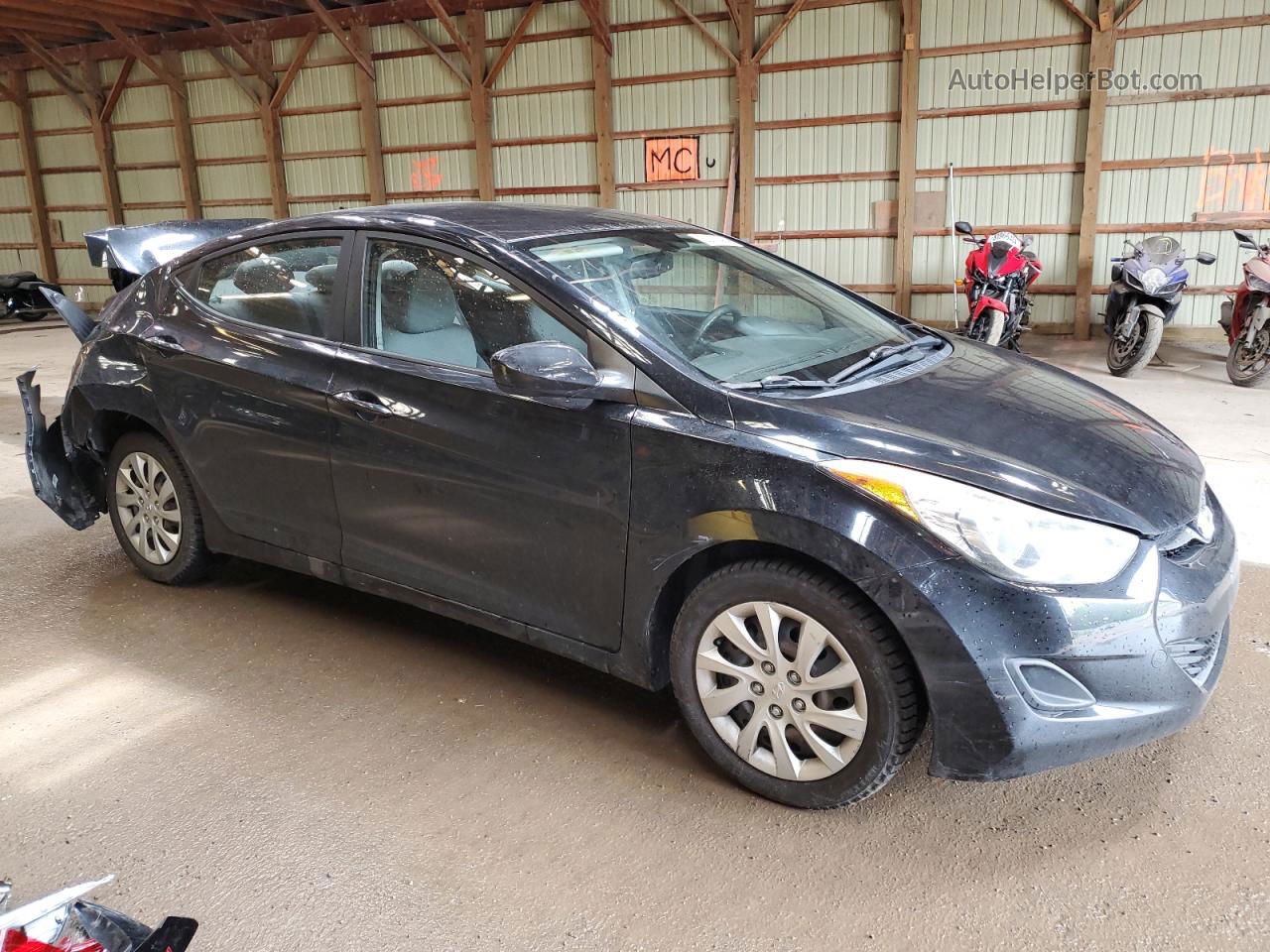 2012 Hyundai Elantra Gls Black vin: 5NPDH4AE8CH078318