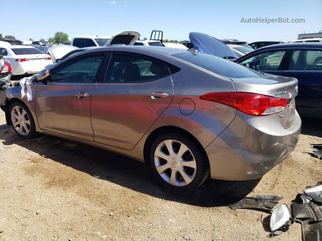 2012 Hyundai Elantra Gls Gray vin: 5NPDH4AE8CH090467