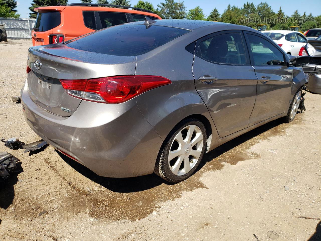 2012 Hyundai Elantra Gls Gray vin: 5NPDH4AE8CH090467