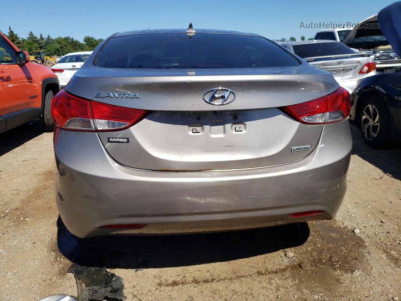 2012 Hyundai Elantra Gls Gray vin: 5NPDH4AE8CH090467