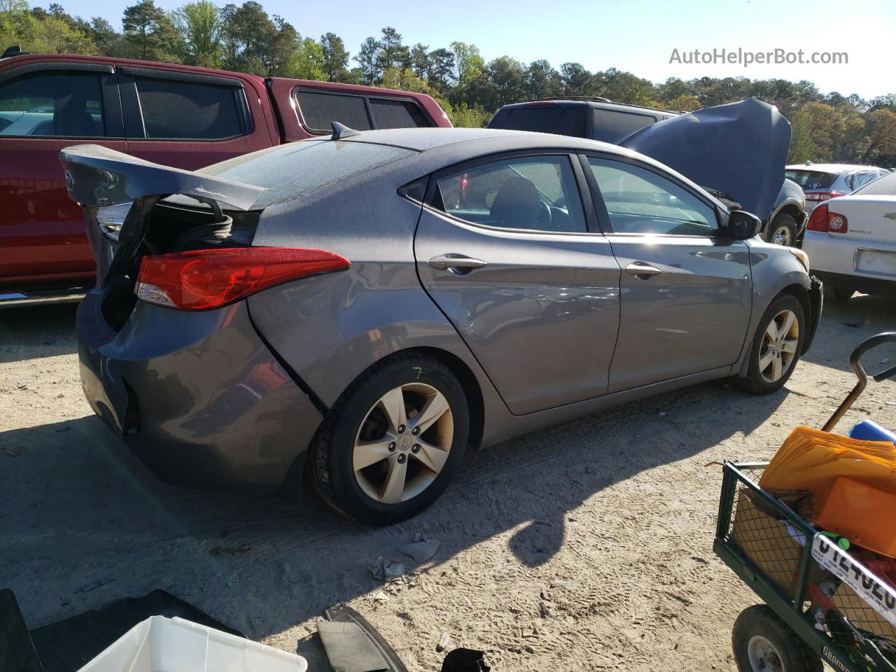 2012 Hyundai Elantra Gls Gray vin: 5NPDH4AE8CH092168