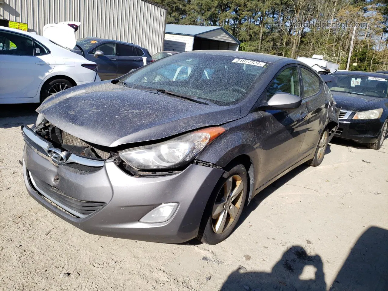 2012 Hyundai Elantra Gls Gray vin: 5NPDH4AE8CH092168