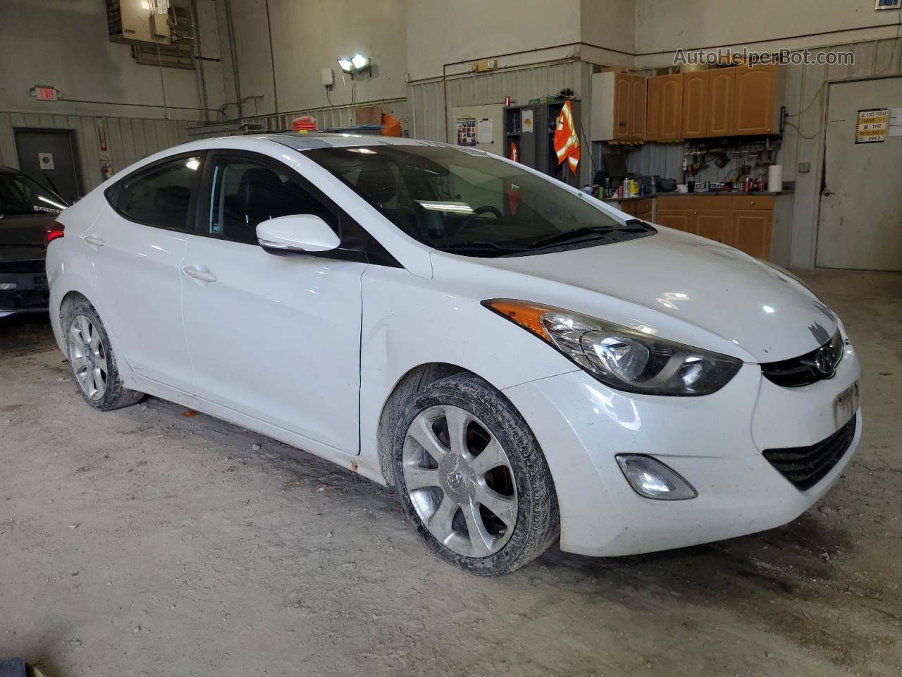 2012 Hyundai Elantra Gls White vin: 5NPDH4AE8CH112046