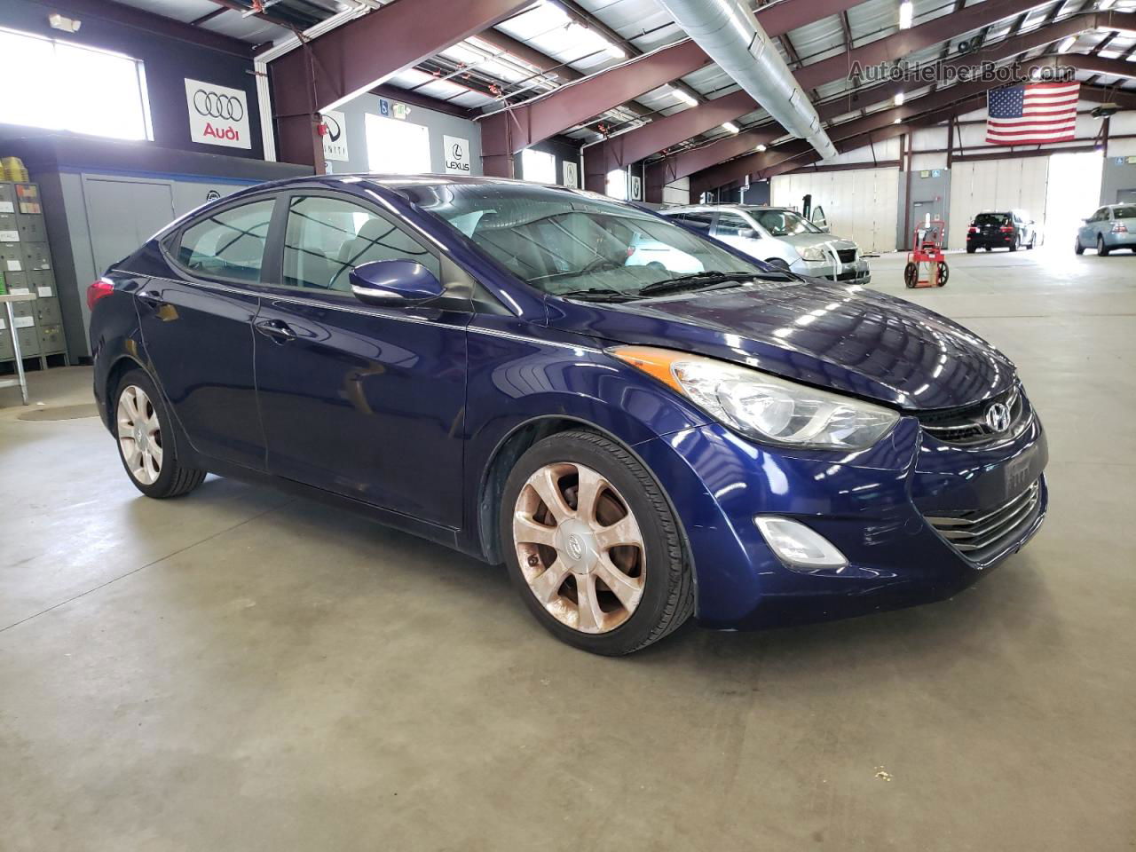 2012 Hyundai Elantra Gls Blue vin: 5NPDH4AE8CH128683