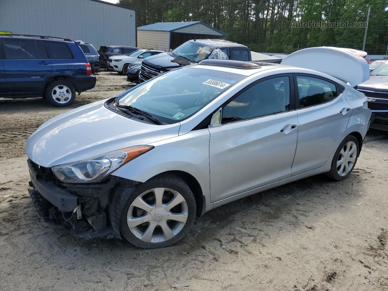 2013 Hyundai Elantra Gls Silver vin: 5NPDH4AE8DH152905