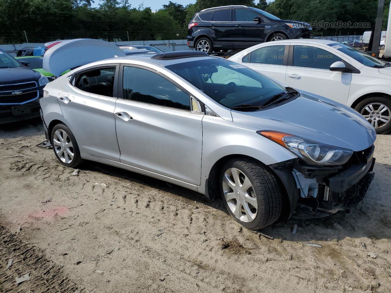 2013 Hyundai Elantra Gls Silver vin: 5NPDH4AE8DH152905