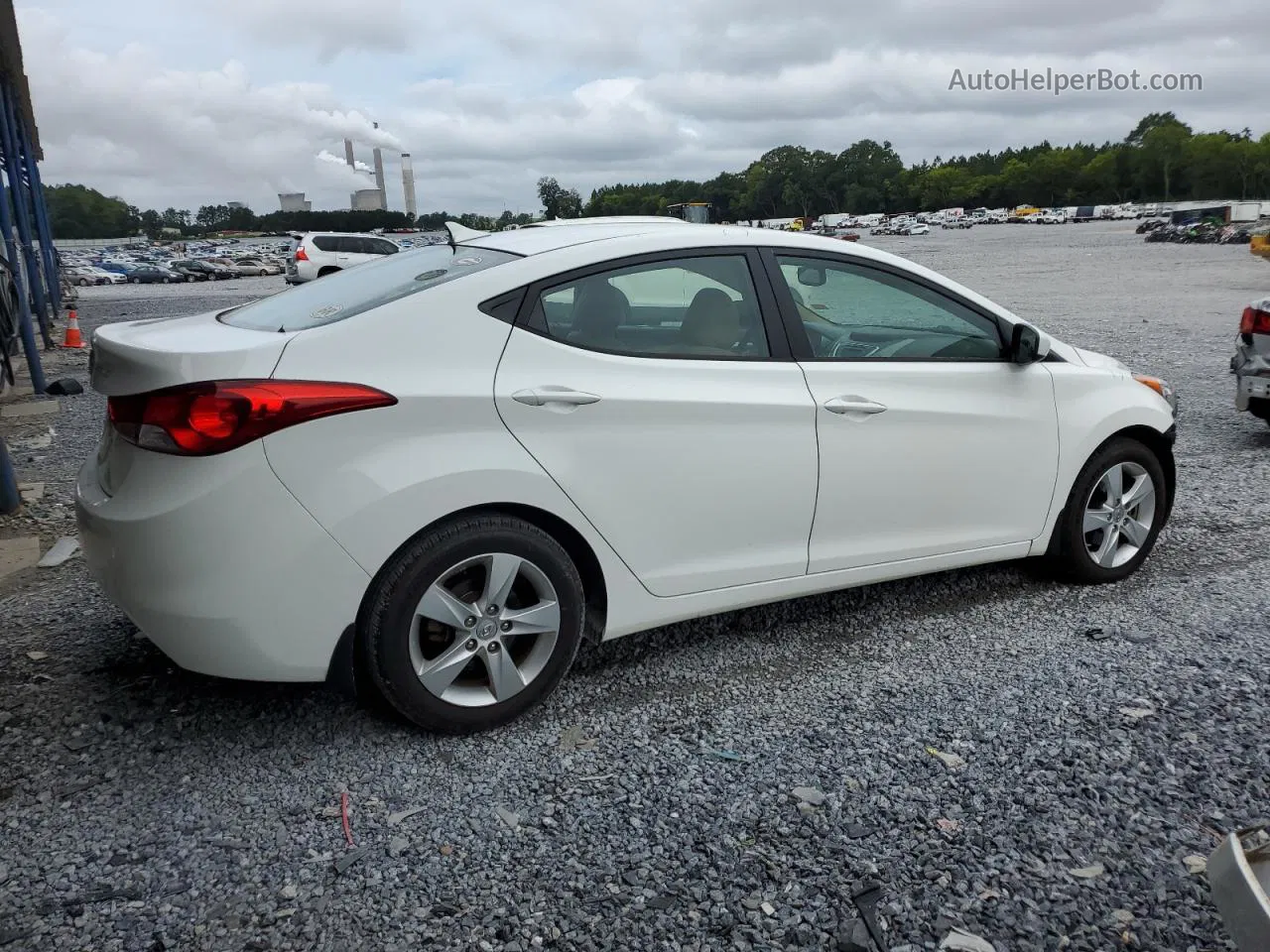 2013 Hyundai Elantra Gls White vin: 5NPDH4AE8DH159966