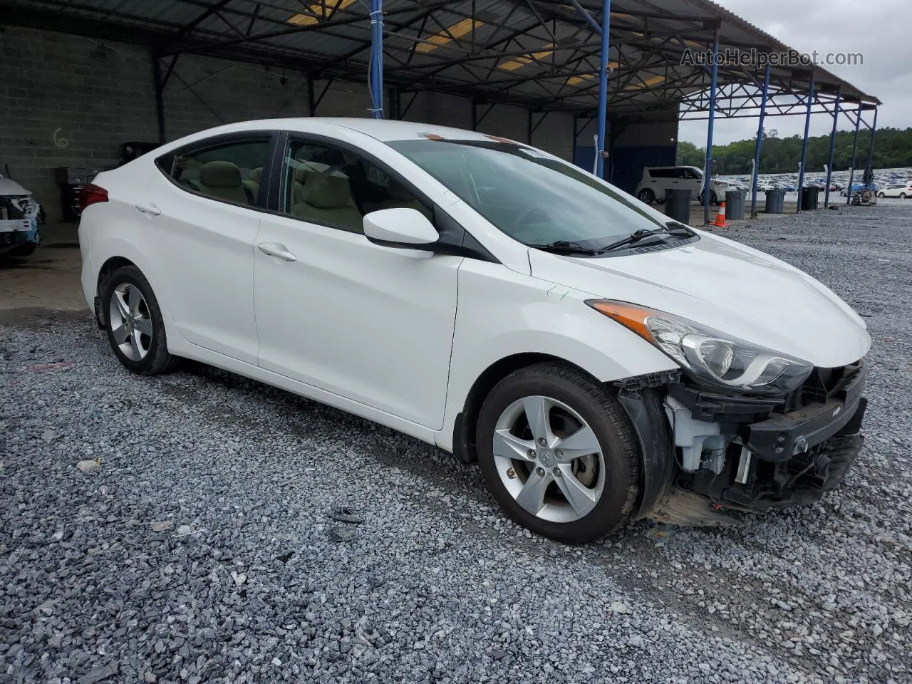 2013 Hyundai Elantra Gls White vin: 5NPDH4AE8DH159966