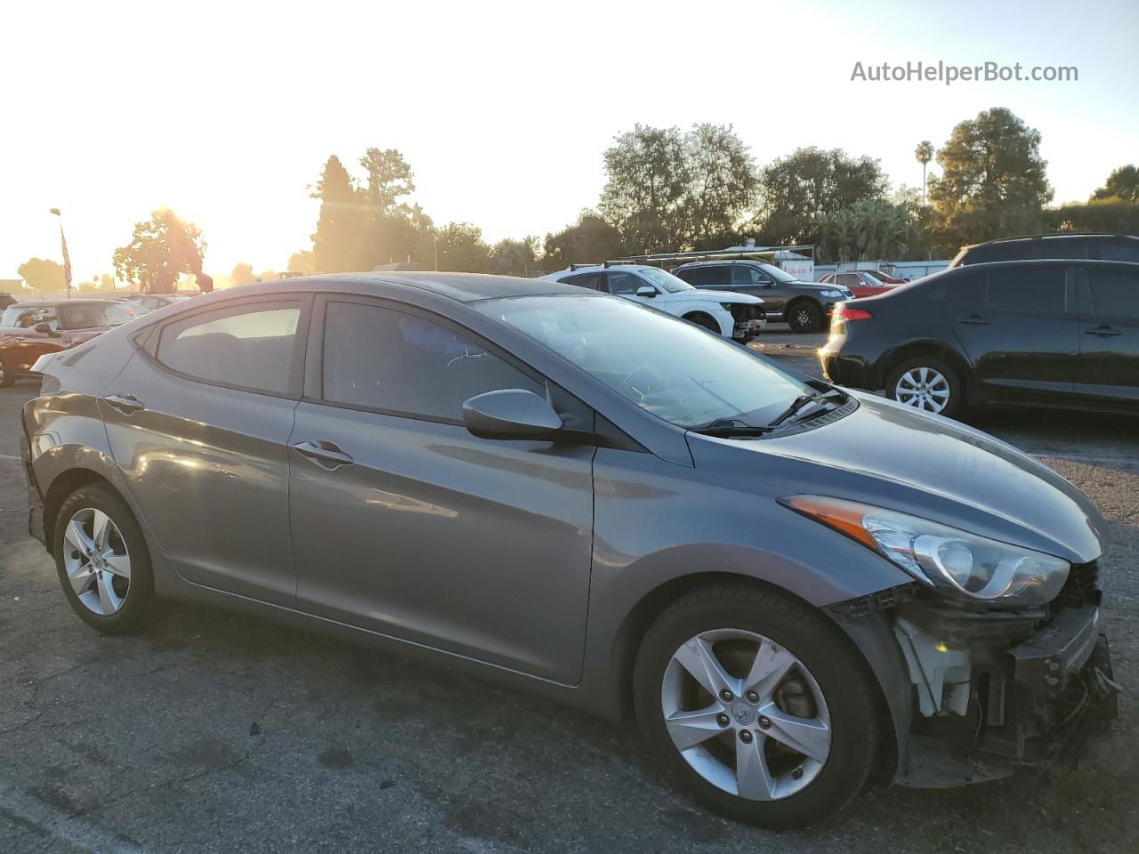 2013 Hyundai Elantra Gls Gray vin: 5NPDH4AE8DH165346