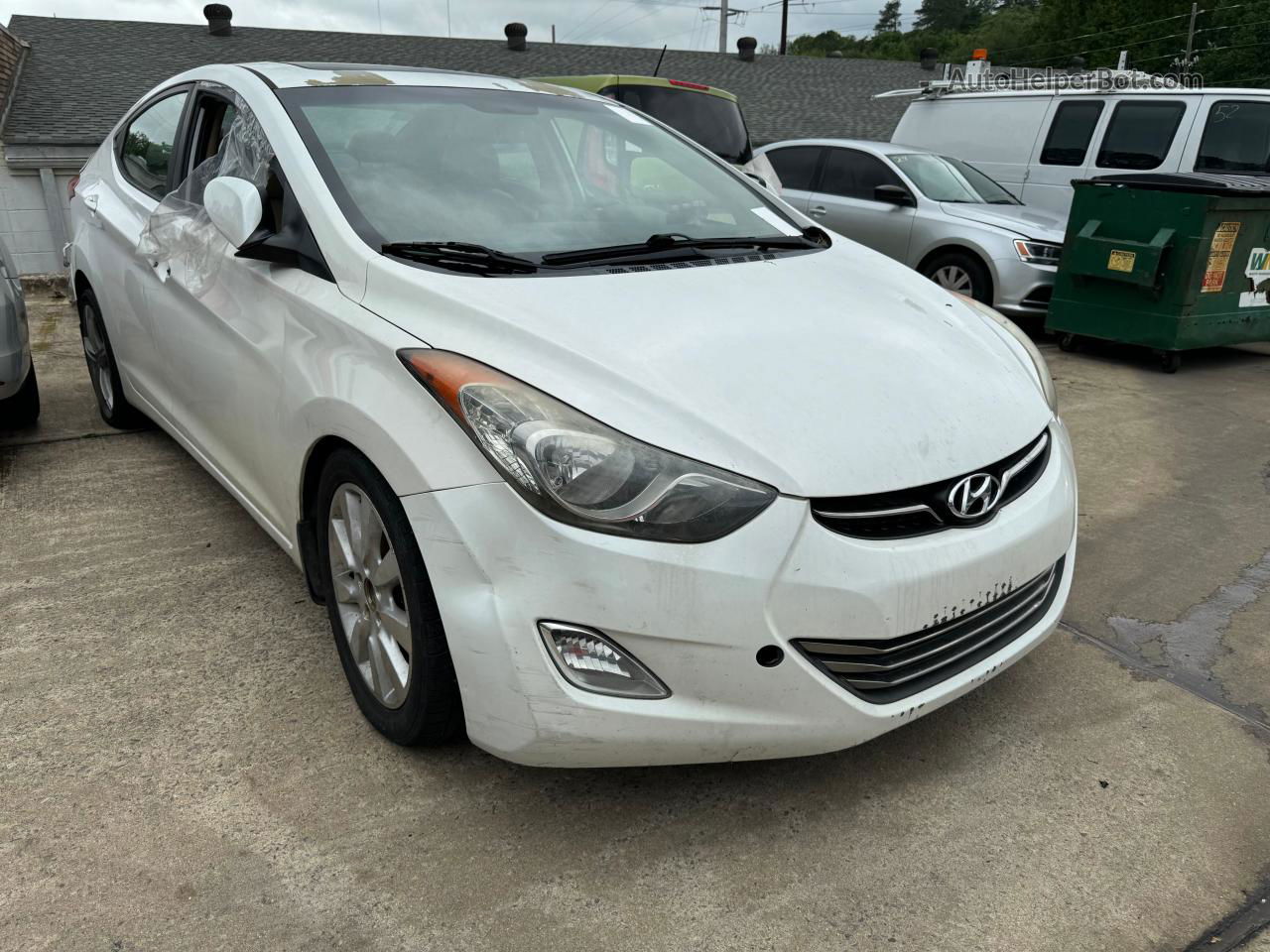 2013 Hyundai Elantra Gls White vin: 5NPDH4AE8DH198315