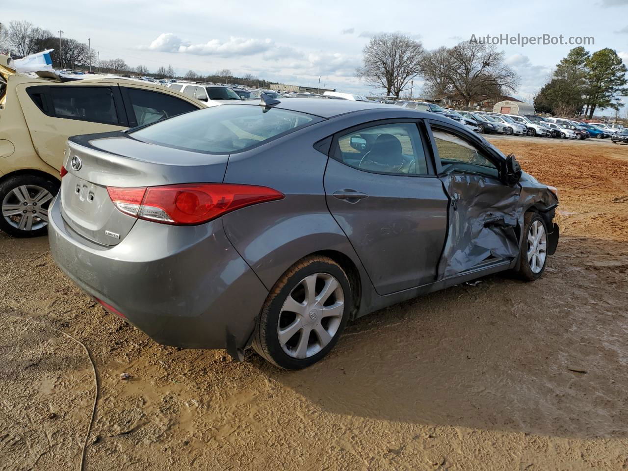 2013 Hyundai Elantra Gls Gray vin: 5NPDH4AE8DH235377