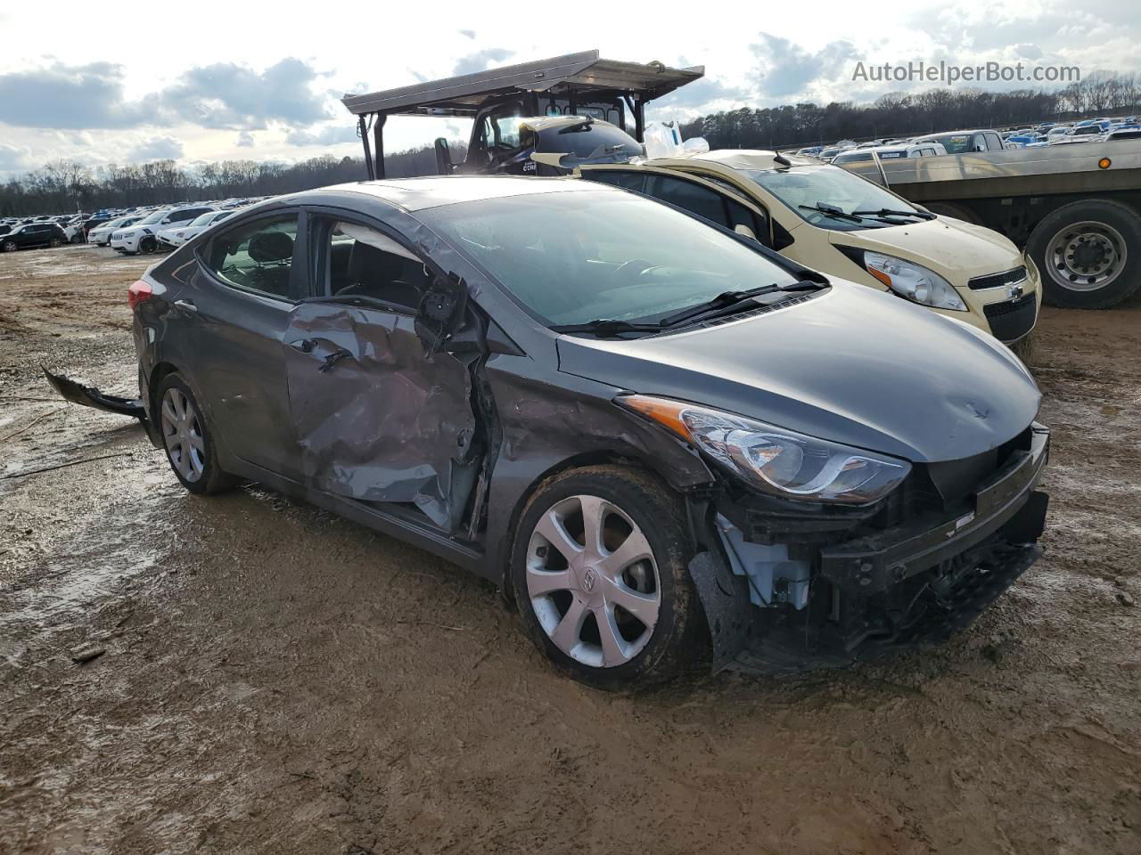 2013 Hyundai Elantra Gls Gray vin: 5NPDH4AE8DH235377