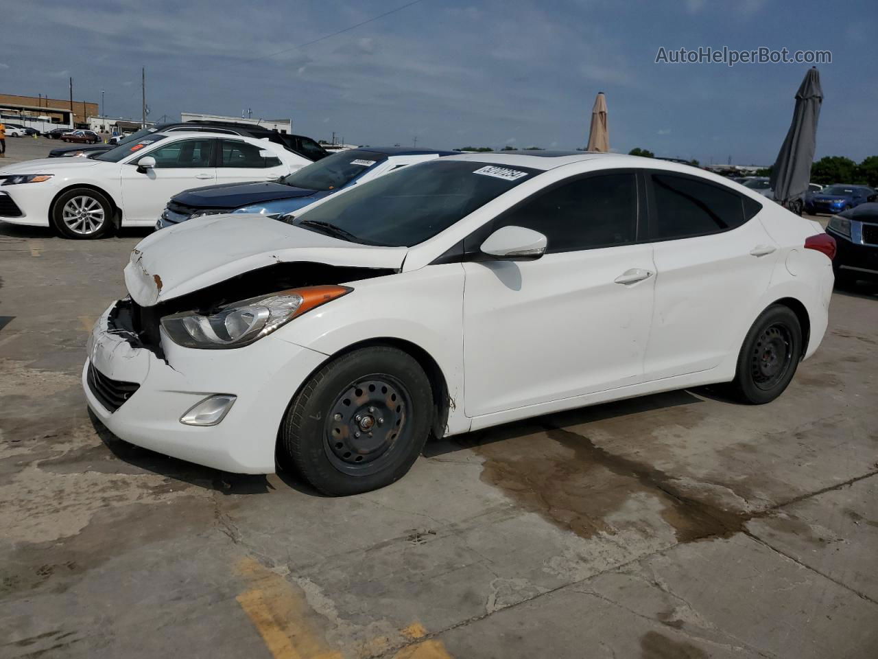 2013 Hyundai Elantra Gls White vin: 5NPDH4AE8DH247481