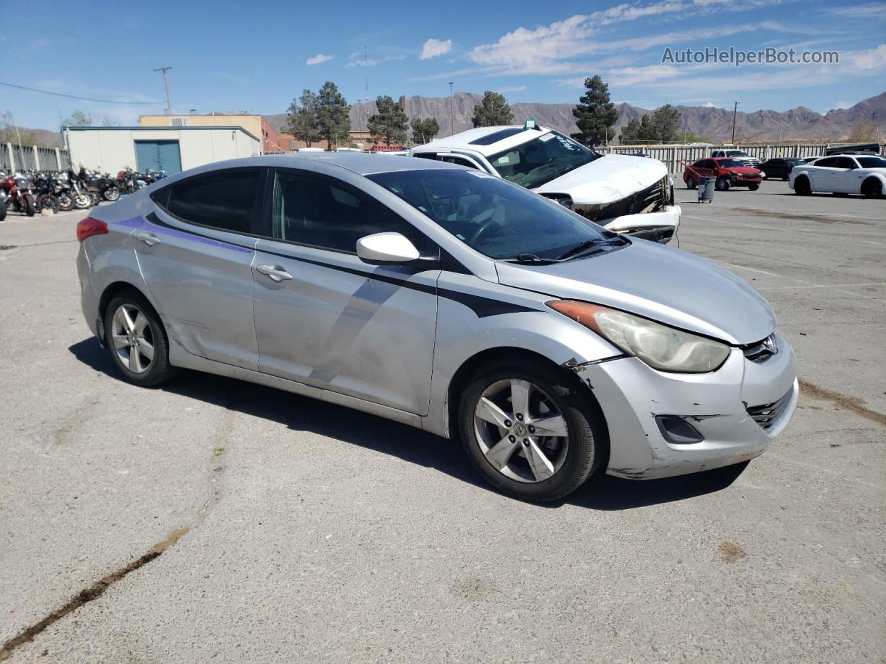 2013 Hyundai Elantra Gls Silver vin: 5NPDH4AE8DH283350