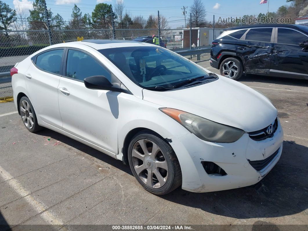 2013 Hyundai Elantra Limited White vin: 5NPDH4AE8DH321756