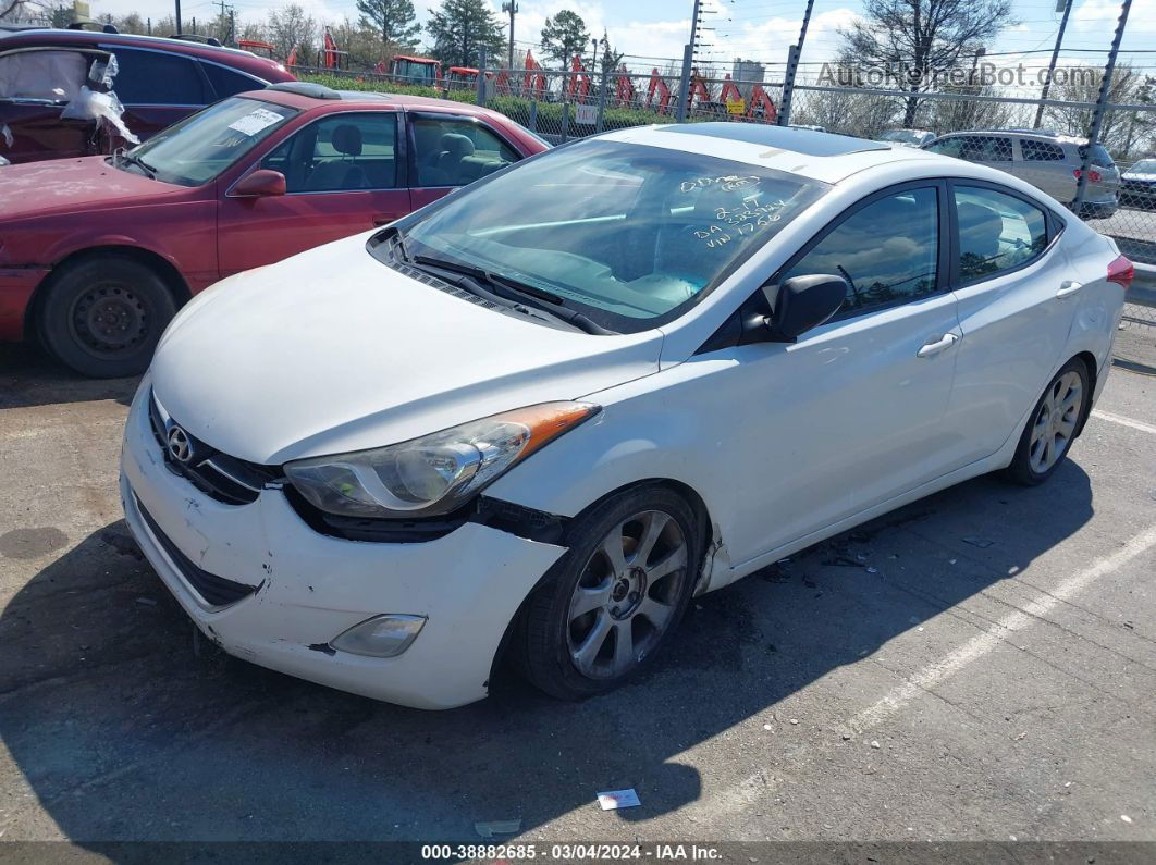 2013 Hyundai Elantra Limited White vin: 5NPDH4AE8DH321756