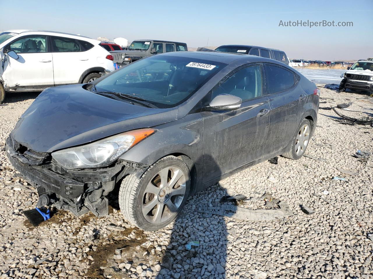 2013 Hyundai Elantra Gls Gray vin: 5NPDH4AE8DH335205