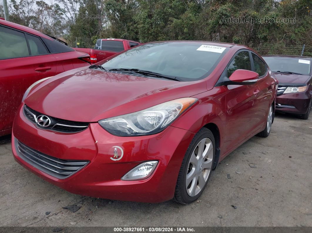 2013 Hyundai Elantra Limited Красный vin: 5NPDH4AE8DH339240