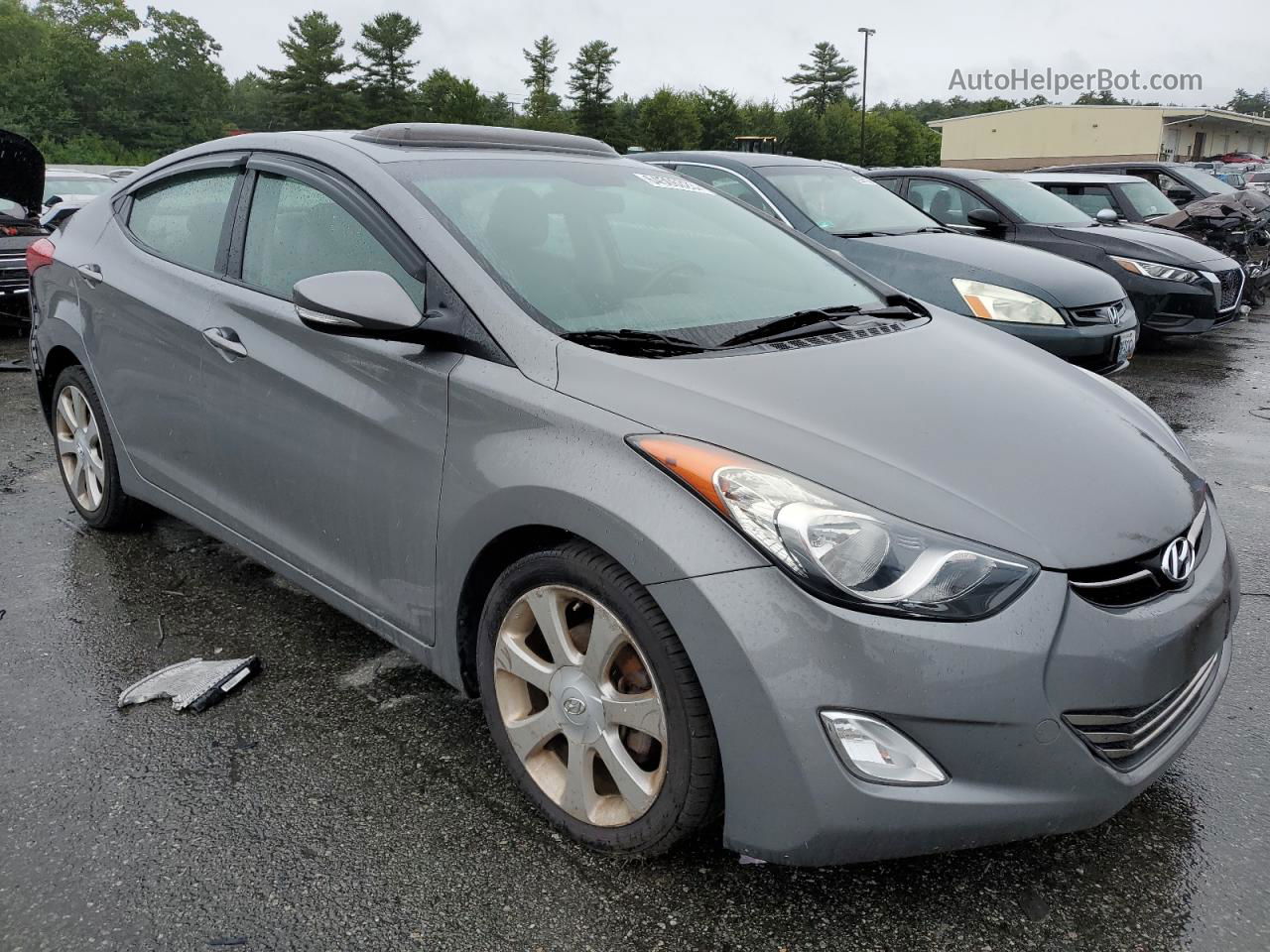 2013 Hyundai Elantra Gls Gray vin: 5NPDH4AE8DH340016