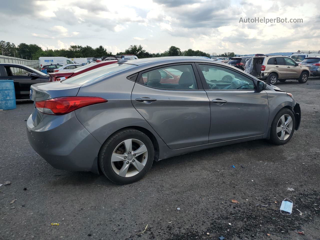 2013 Hyundai Elantra Gls Gray vin: 5NPDH4AE8DH404667