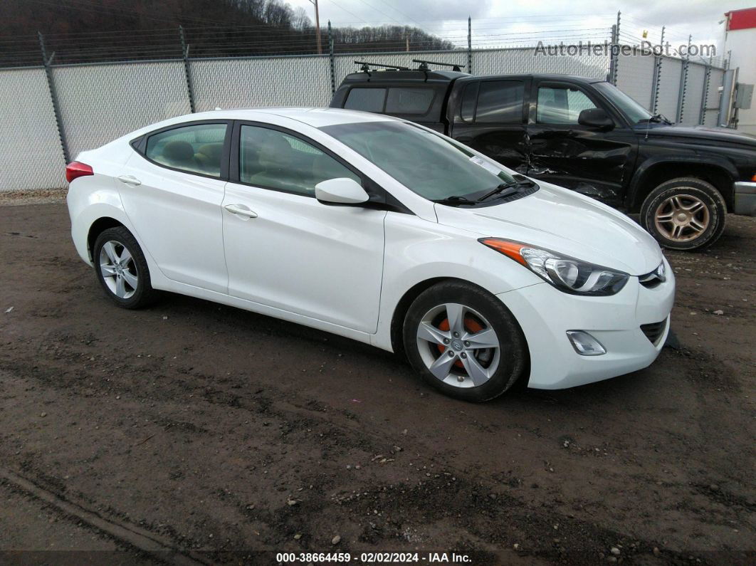 2013 Hyundai Elantra Gls White vin: 5NPDH4AE8DH446868