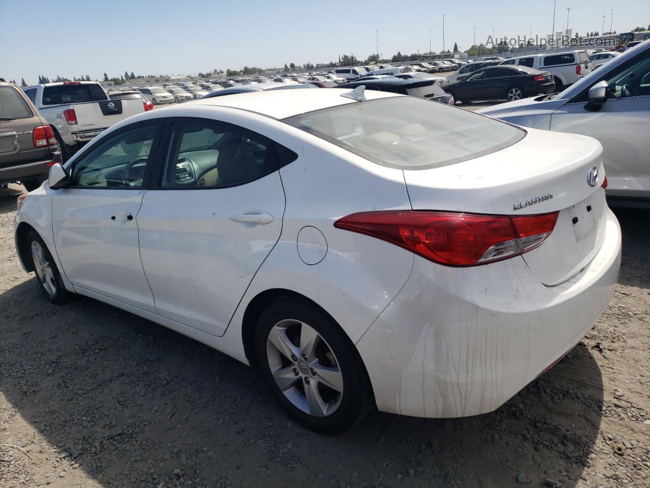 2013 Hyundai Elantra Gls White vin: 5NPDH4AE8DH453013