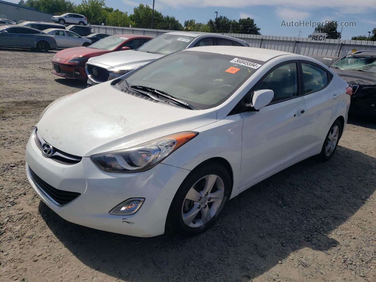 2013 Hyundai Elantra Gls White vin: 5NPDH4AE8DH453013