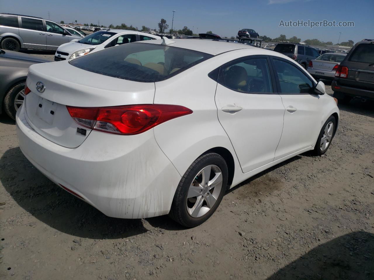 2013 Hyundai Elantra Gls White vin: 5NPDH4AE8DH453013