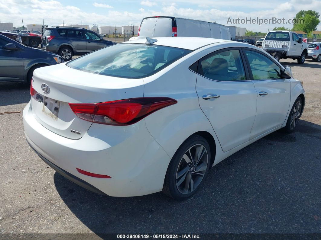 2014 Hyundai Elantra Limited White vin: 5NPDH4AE8EH459430