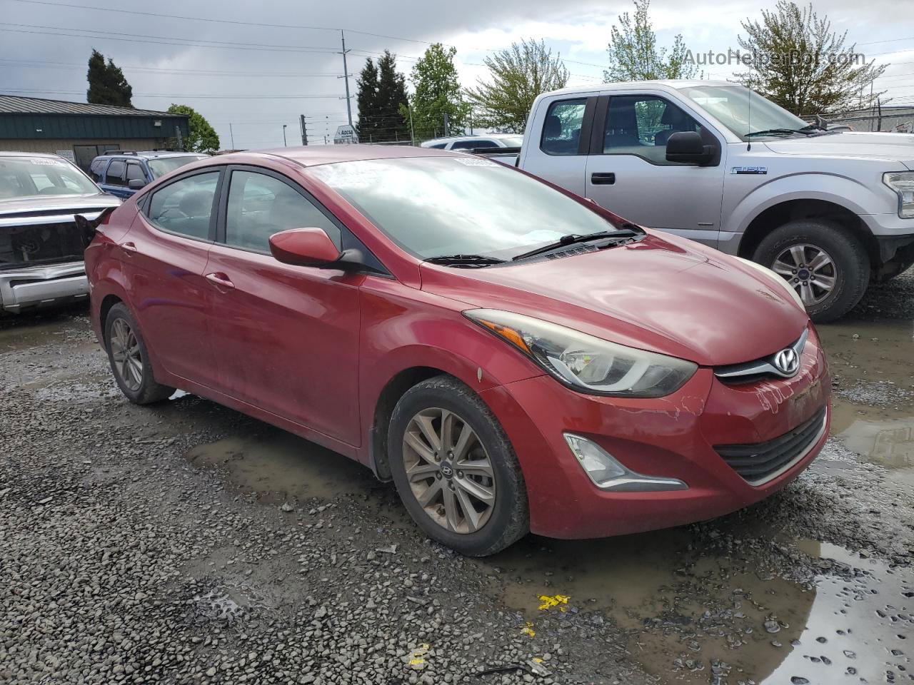 2014 Hyundai Elantra Se Red vin: 5NPDH4AE8EH478317