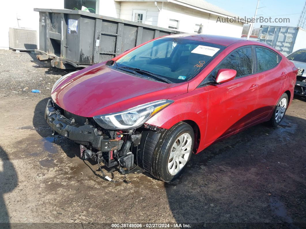 2014 Hyundai Elantra Se Red vin: 5NPDH4AE8EH488331