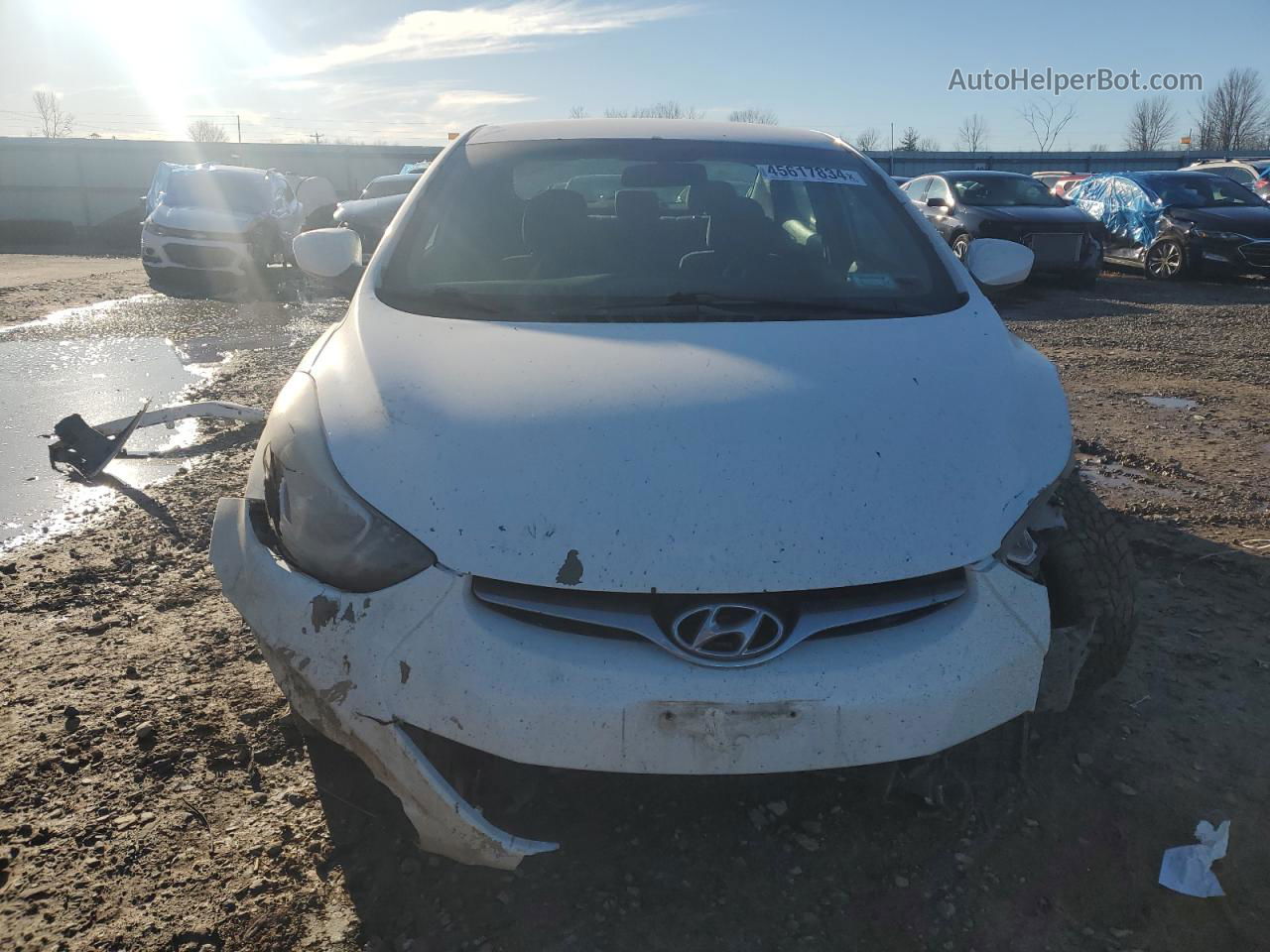 2014 Hyundai Elantra Se White vin: 5NPDH4AE8EH525331