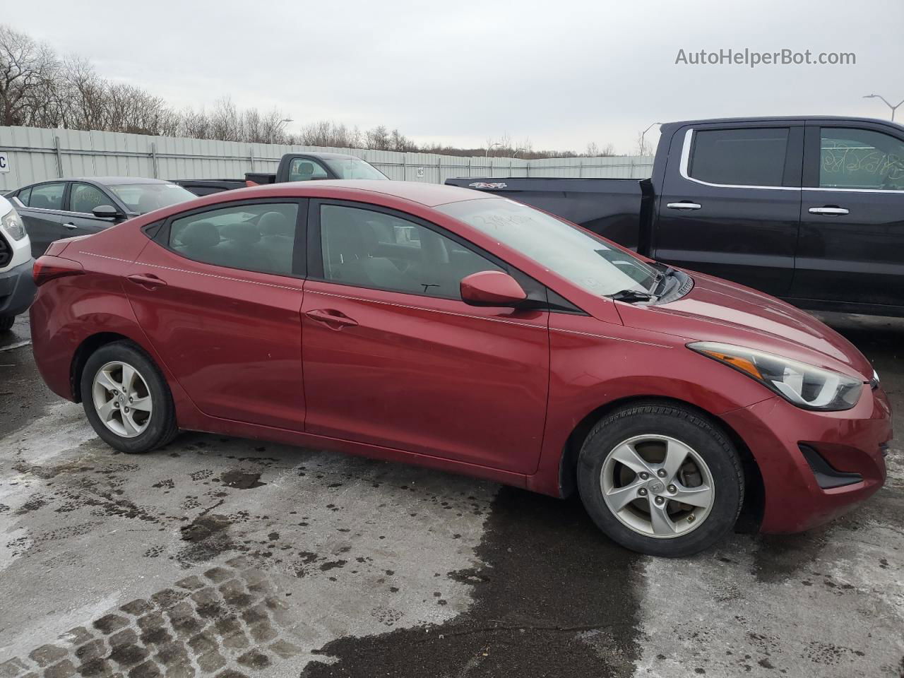 2014 Hyundai Elantra Se Burgundy vin: 5NPDH4AE8EH544123