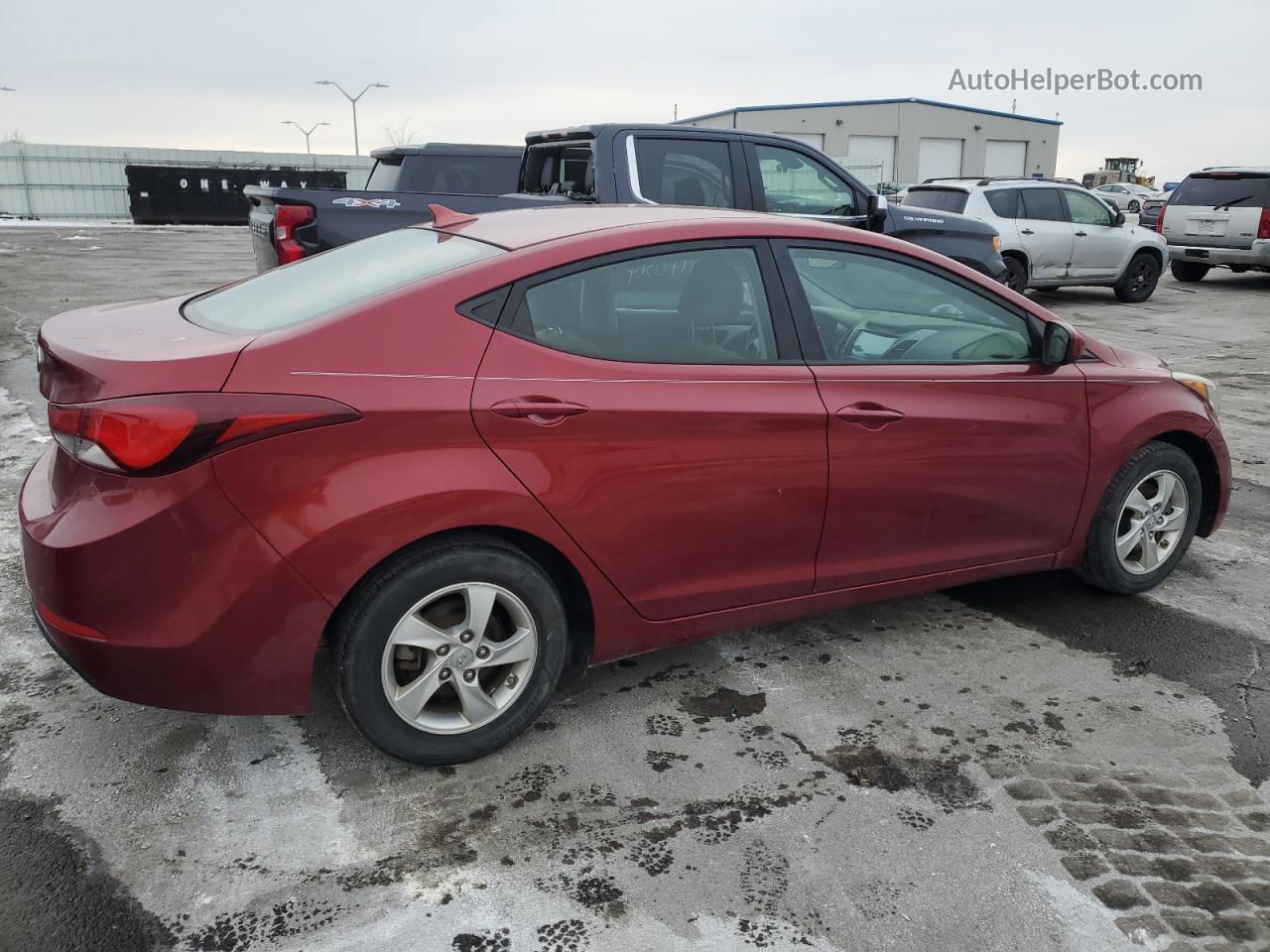 2014 Hyundai Elantra Se Burgundy vin: 5NPDH4AE8EH544123