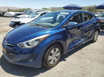 2016 Hyundai Elantra Se Blue vin: 5NPDH4AE8GH743157