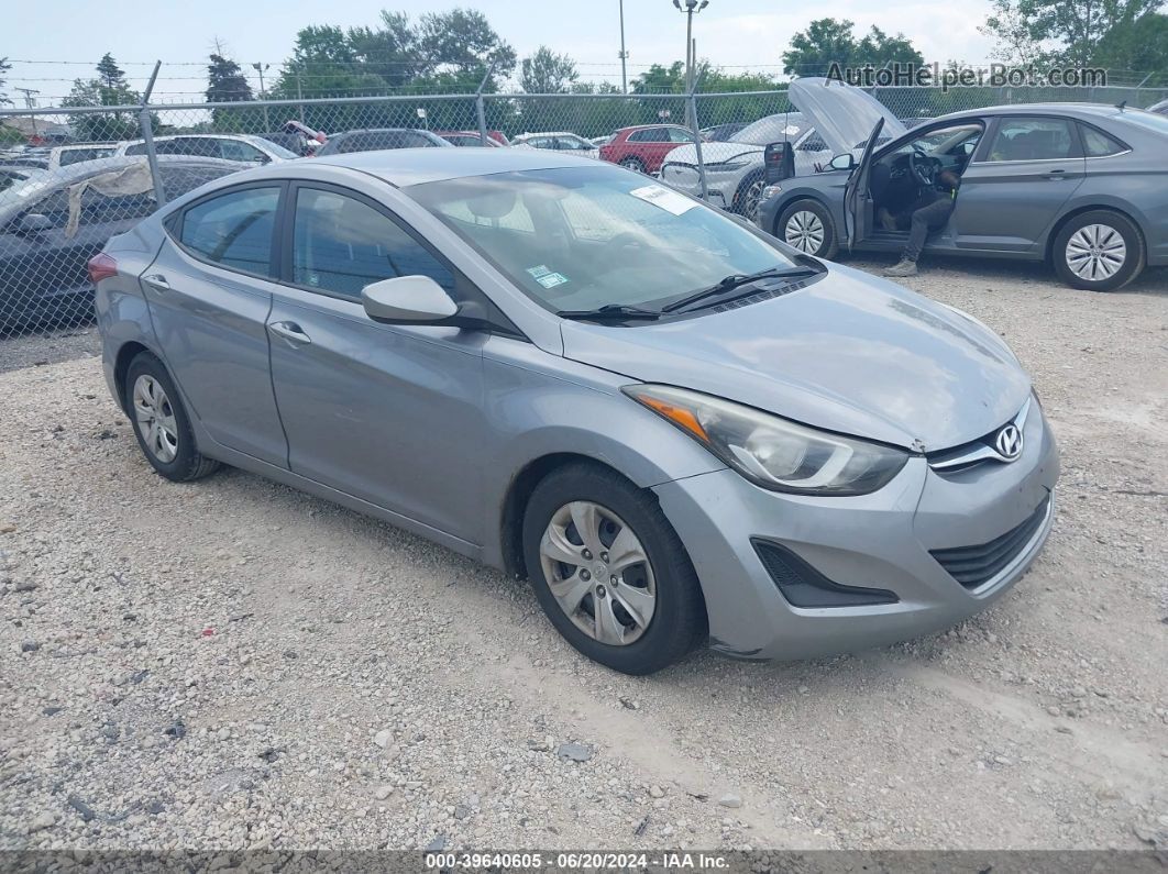 2016 Hyundai Elantra Se Gray vin: 5NPDH4AE8GH744650