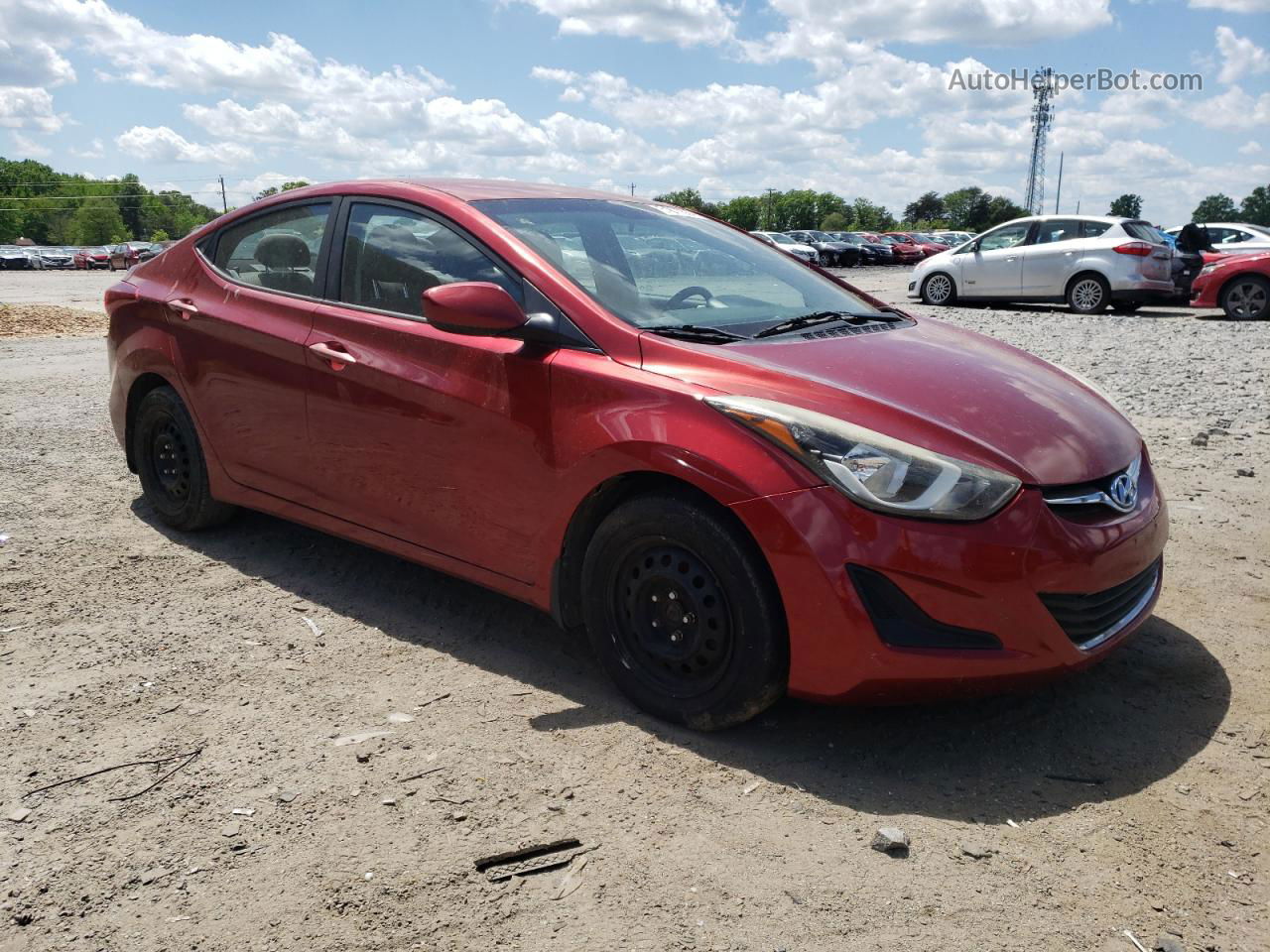 2016 Hyundai Elantra Se Red vin: 5NPDH4AE8GH748892