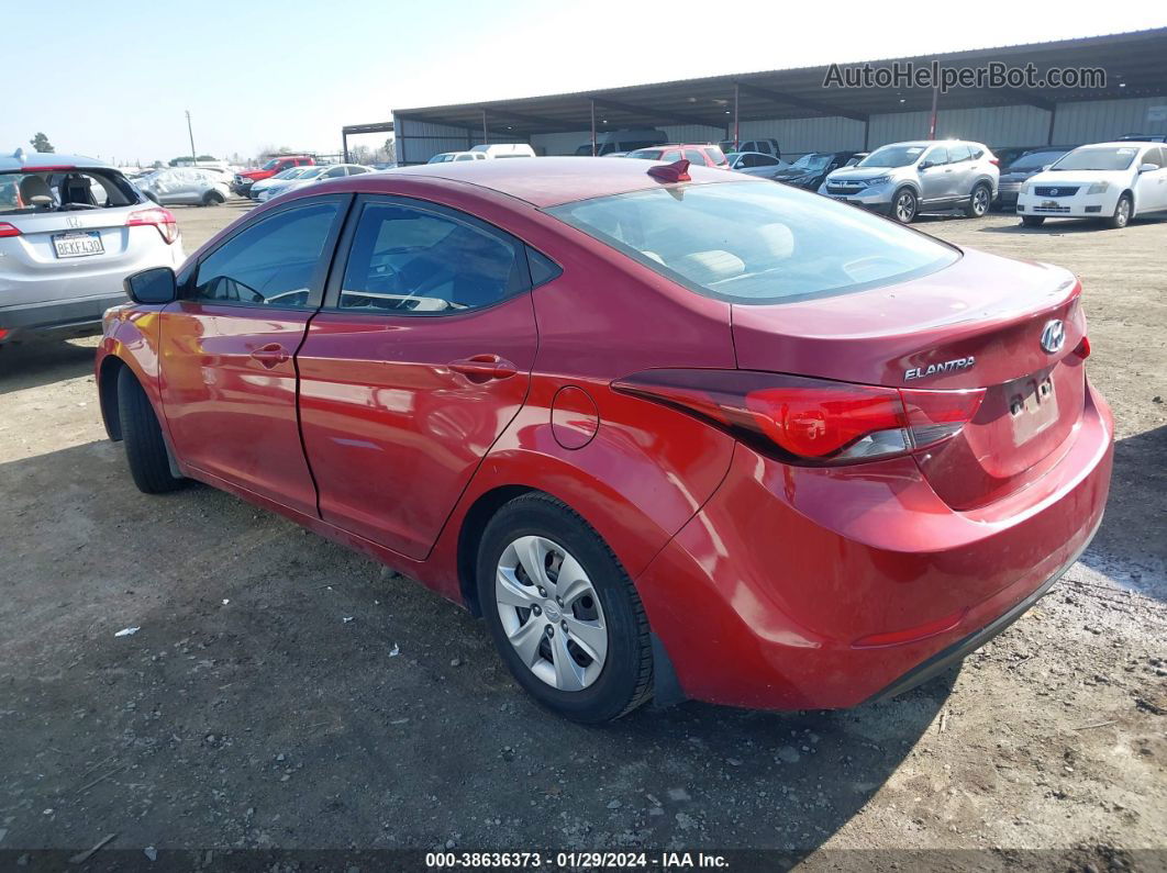 2016 Hyundai Elantra Se Red vin: 5NPDH4AE8GH772710