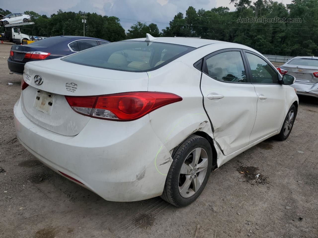 2011 Hyundai Elantra Gls White vin: 5NPDH4AE9BH004808