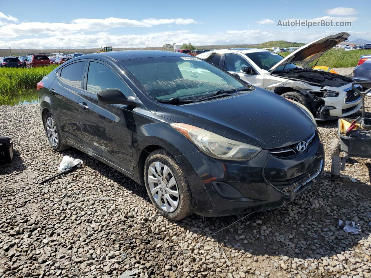 2011 Hyundai Elantra Gls Black vin: 5NPDH4AE9BH010950