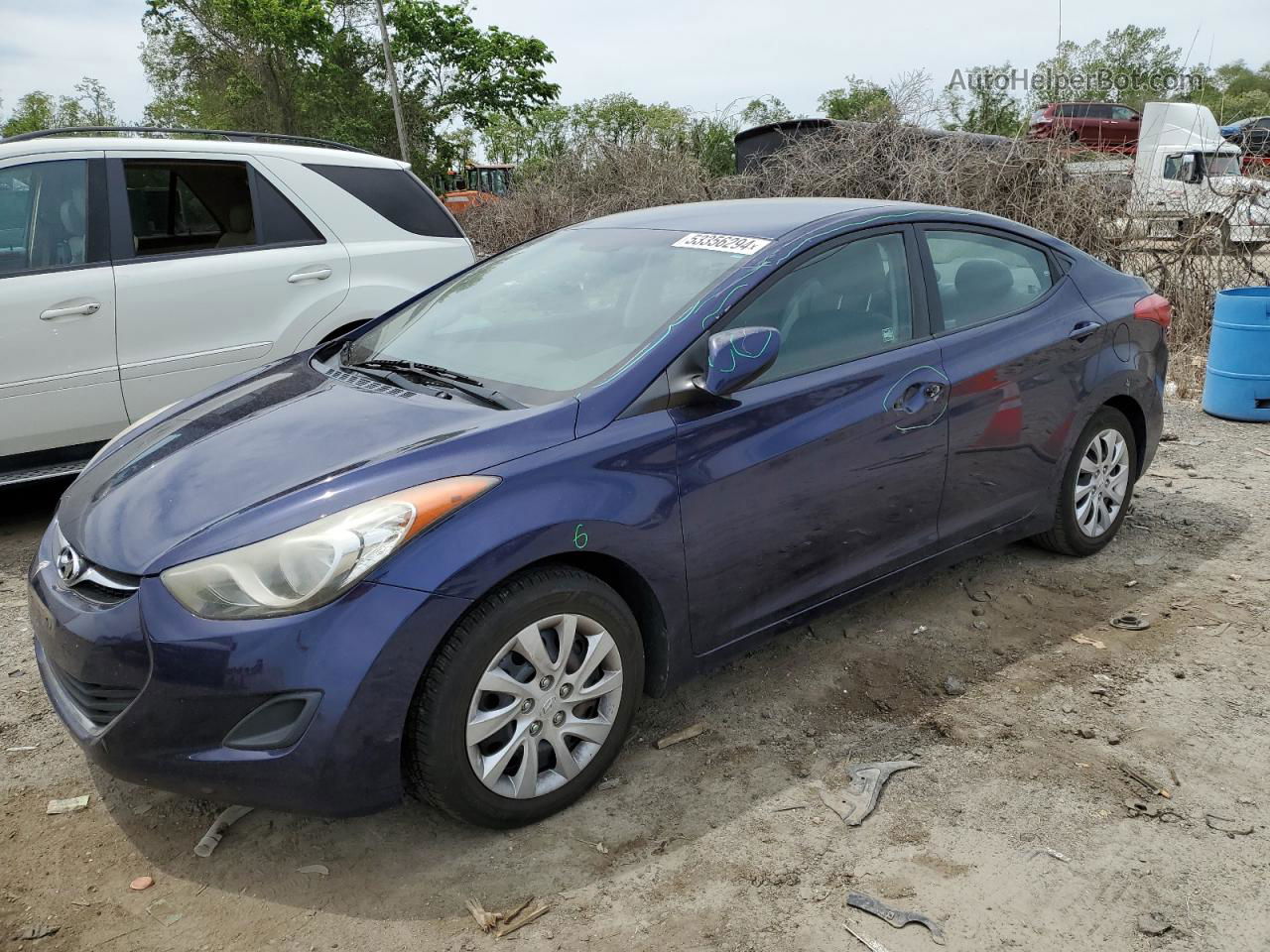 2011 Hyundai Elantra Gls Blue vin: 5NPDH4AE9BH032284