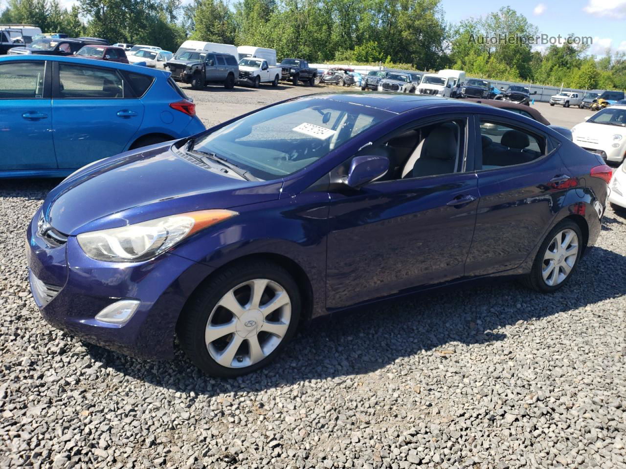 2011 Hyundai Elantra Gls Blue vin: 5NPDH4AE9BH037520